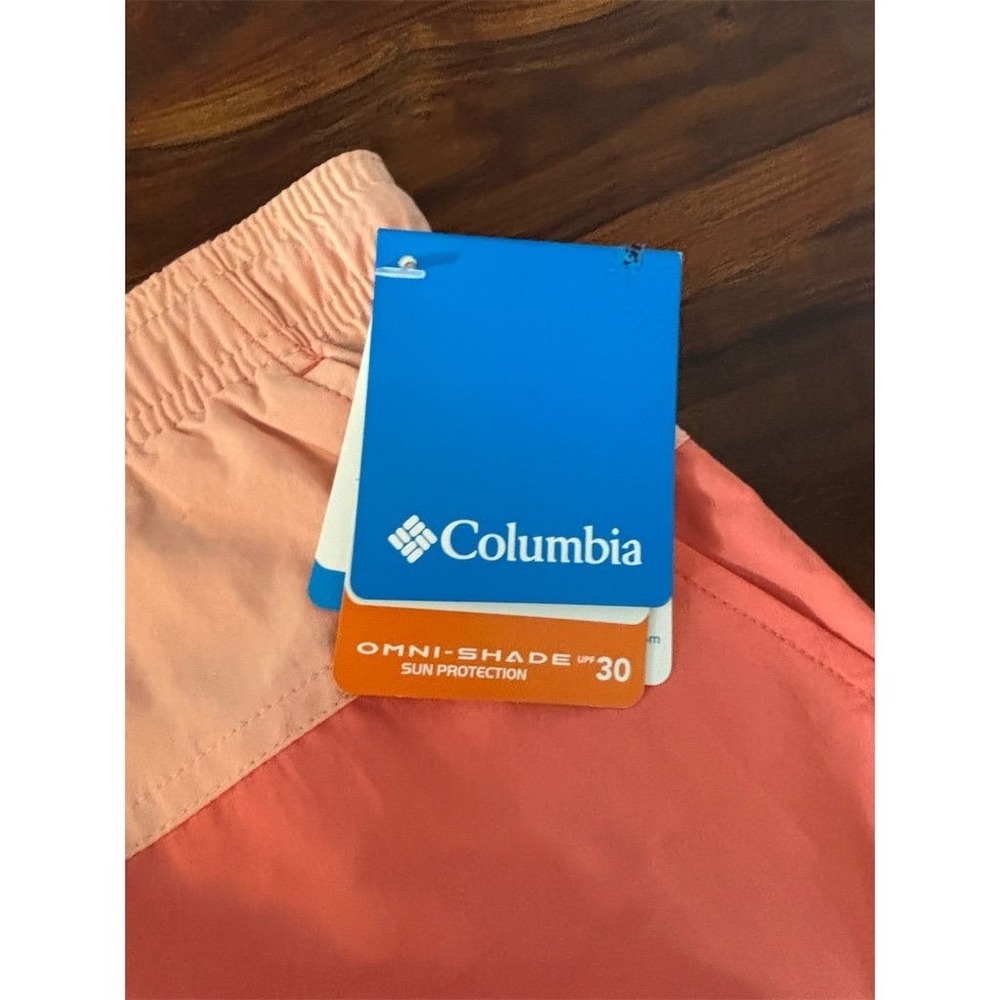 Columbia Two-Tone Coral and Light Peach Athletic Shorts - Picture 3 of 9